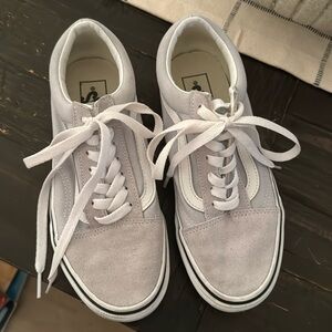 Vans Gray and White Canvas Sneakers Low-Top